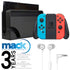 Nintendo Switch OLED Model Neon Blue/Neon Red Set with JBL C50HI In-Ear Headphones White and Mack 3yr Worldwide Diamond Warranty for Portable Electronic Devices Under $500