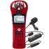 Zoom H1n 2-Input / 2-Track Portable Digital Handy Recorder Red with Vipro Professional Lavalier Condenser Microphone