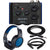 Zoom AMS-24 2x4 USB Audio Interface for Music and Streaming with Samson SR350 Over-Ear Stereo Headphones (Special Edition Blue) and Pig Hog Cables