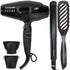 BaByliss Pro Nano Titanium Italian Performance Hair Dryer Blow Dryer BRAP1 with Porcelain Ceramic Straightening Iron 1" BABP9557UC and Ergo-Grip Brush