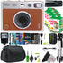 FUJIFILM INSTAX MINI EVO Hybrid Instant Camera (Brown) + All You Need Accessory Bundle