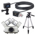 Zoom ECM-6 19.7' Extension Cable with Action Camera Mount  + Zoom XYH-6 - X/Y Microphone Capsule + Tall Tripod