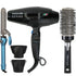 BaBylissPro Rapido Nano Titanium Italian Performance Hair Dryer BRAP1 + Nano Titanium 1 1/4" Spring Curling Iron BNT125S + ConairPro Round Brush 2½"