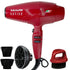 BaByliss Pro Rapido Nano Titanium Hair Dryer Red #BRRAP1 with Snap-On Diffuser and Fade Soft Knuckle Neck Brush