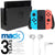 Nintendo Switch Console Neon Blue & Neon Red Joy-Con with JBL C50HI In-Ear Headphones White and Mack 3yr Worldwide Diamond Warranty