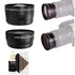 Vivitar 49mm 2X HD Multi-Coated Telephoto + Wide Angle Lens + Cleaning Kit for Vivitar 49mm Thread Lens