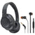 JBL Tune 770NC Noise-Cancelling Over-Ear Headphones (Black) with JBL T110 In Ear Headphones