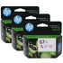 3x HP 67XL High Yield Tri-color Original Ink Cartridge