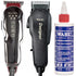 Wahl Professional 5-Star Hero Corded T Blade Trimmer #8991 with Wahl Designer Professional Vibrator Clipper #8355-400 Black and Wahl Clipper Oil 4 oz