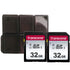 2x Transcend 32GB SDXC/SDHC 300S Memory Card TS32GSDC300S with Memory Card Holder