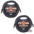 Pig Hog Tour Grade 10ft Instrument Cable 1/4 Inch to 1/4 Inch Right Angle to Straight Connectors - PH10R - 2 Units