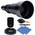 Vivitar 650-1300mm f/8-16 Telephoto Zoom Lens with Accessory Kit for Canon EOS Rebel T5 , T5i , T6 , T6i and T6s