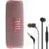 JBL Flip 6 Portable Waterproof Bluetooth Speaker Pink and JBL T110 in Ear Headphones Black