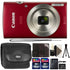 Canon IXUS 185 / ELPH 180 20MP Digital Camera Red with Flexible Tripod