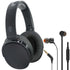 Skullcandy Hesh ANC Noise Canceling Over-Ear Wireless Headphones (True Black) with JBL T110 in Ear Headphones Black