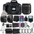 Canon EOS T100 18MP Digital SLR Camera + 18-55mm Lens + 32GB Memory Card + 58mm Telephoto & Wide Angle Lens + 58mm Filter + Macro Kit + Wallet + Reader + Tall Tripod + Slave Flash + Case + Cleaning Kit + Mini Tripod