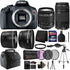 Canon EOS Rebel T7 DSLR Camera + 18-55mm Lens + 75-300mm Lens + 58mm UV Filter + Filter Kit + Telephoto&Wide Angle Lens + 16GB Memory Card + Wallet + Reader + Grip Strap + Case + Lens Pen + Cap Holder + Cleaning Kit + Tall & Mini Tripod