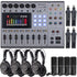 Zoom PodTrak P8 Portable Multitrack Podcast Recorder + 4x Zoom ZDM-1 Podcast Mic Pack Accessory Bundle