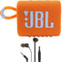 JBL Go 3 Portable Bluetooth Speaker Orange and JBL T110 in Ear Headphones