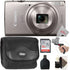 Canon PowerShot IXUS 285 / Elph 360 20.2MP 12x Optical Zoom Digital Camera Silver Basic Starter Bundle